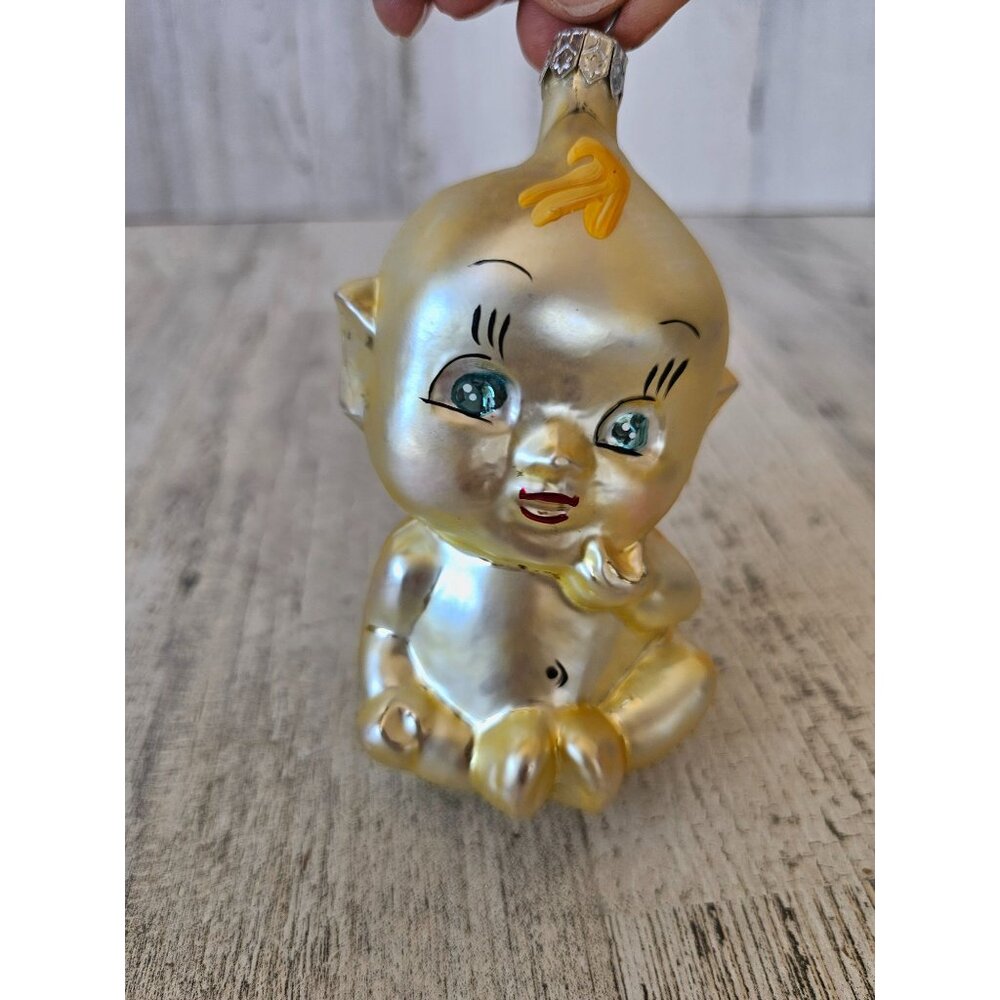 Vintage radko kewpie‎ baby signed infant ornament glass Xmas tree